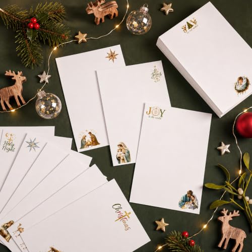 Image of Spiareal 100 Pcs Blank Note Cards Index Card, White, 4 x 6 in, Nativity