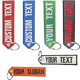 mvcen Custom Keychain, Personalized Keychain 1 PC Car Key Chain Clip Embroidery Key Tag Customizable Key Ring Accessories for Men Women, Backpack, Motorcycle