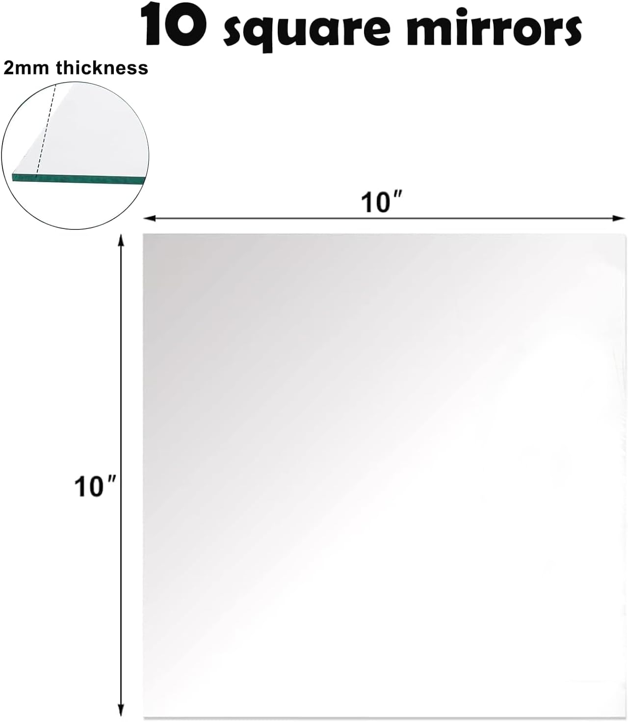 8 Square Mirror Centerpieces for Tables Decorations, 10 Pack Acrylic Square Mirror Tray Candle Plate 2mm Thickness Mirror Centerpiece Table Decorations for Wedding Decorations Party, Wall Decor