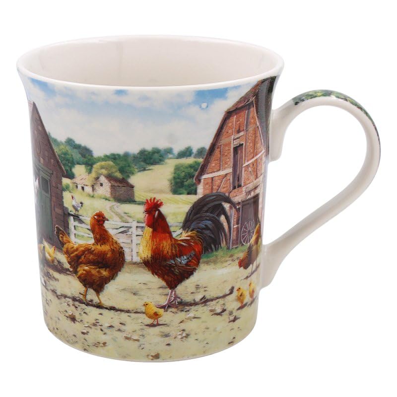 Lesser & Pavey Tasse à café en céramique pour la maison ou le travail Motif coq et poule