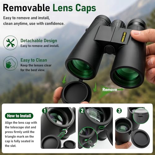 Image of Asacam 12x42 Binoculars for Adults, HD BAK4 Prism for Bird Watching