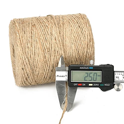 Image of KINGLAKE Natural Jute Twine - 820 Feet, Arts & Crafts, Christmas, Durable Packing String, Brown