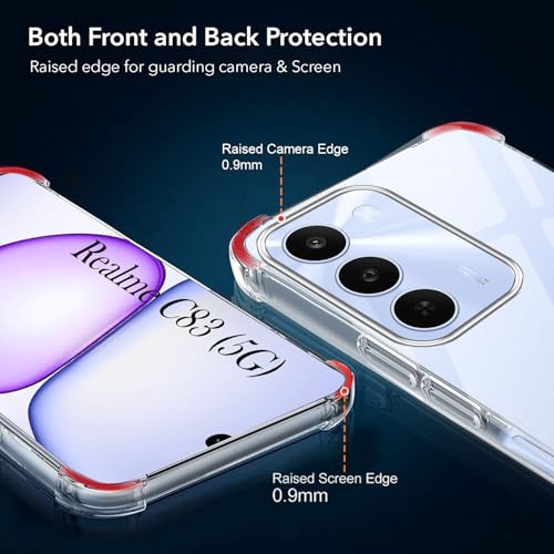 Image of Jkobi Shockproof Crystal-Clear Back Cover for Realme C83 5G (Anti Yellow Case | Drop & Camera Protection | Hard Polycarbonate)
