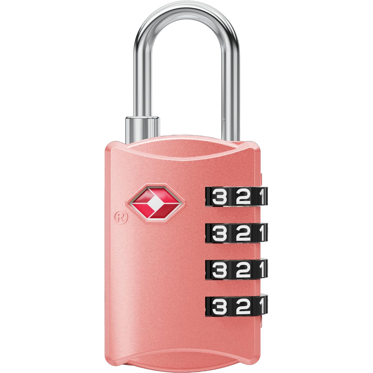 NovLock TSA Approved Luggage Lock with 4-Digit Security – Travel Padlock for Suitcases, Backpacks, Carry-On Bags, Cases, and Lockers – 1-Pack, Pink