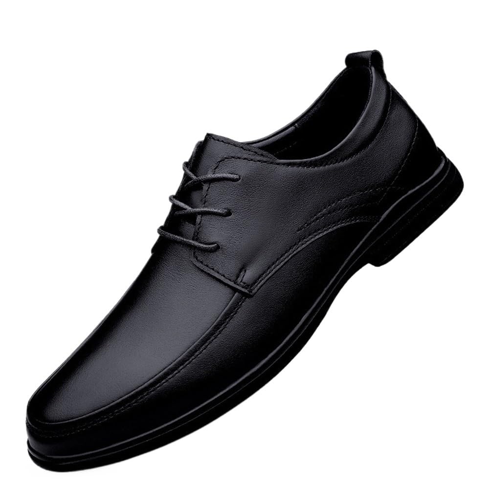 Mens Lace Up Oxford Dress Shoes Round-Toe Leather Classic Formal Business Prom Wedding Suit Shoes
