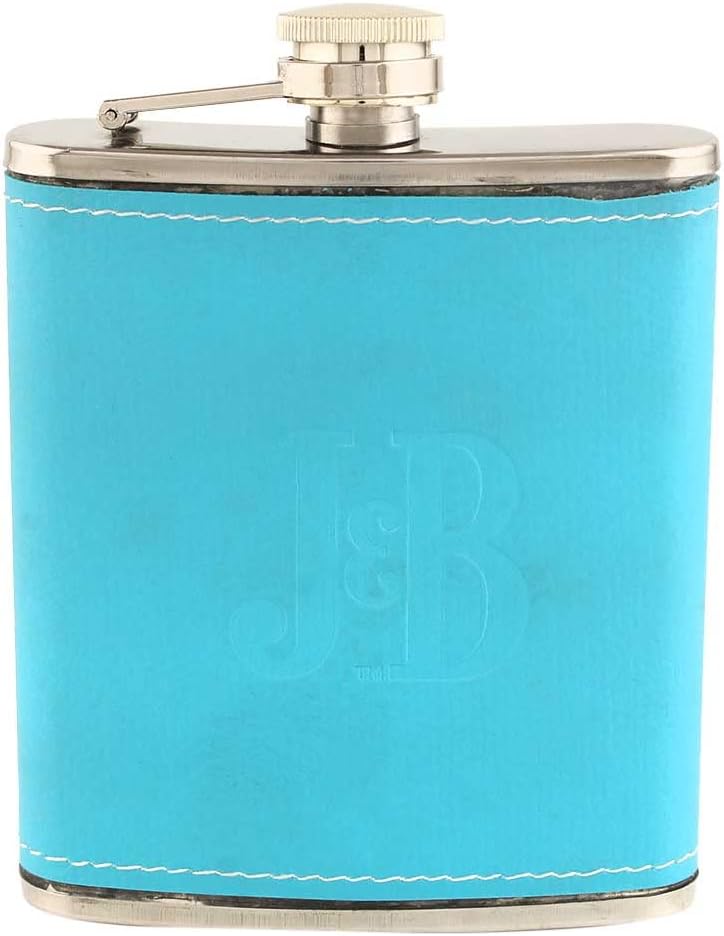 Indian Shelf Handmade Blue Stainless Steel JB Blue Hip Flask in Leather Cover Statue Statement Pieces Decor Gift Items