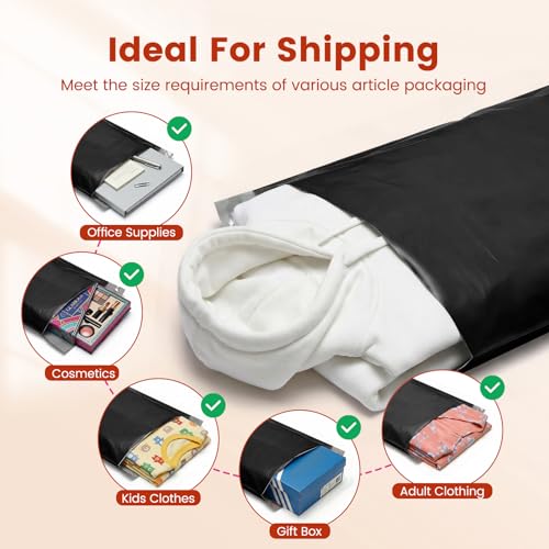 Image of Metronic Poly Mailers 14.5x19 400 Pack Large Shipping Bags for Clothing Bulk,Self Adhesive Shipping Envelopes for Small Business,Waterproof Mailers Poly Bags for Shipping,Packaging Mailing Bags Black