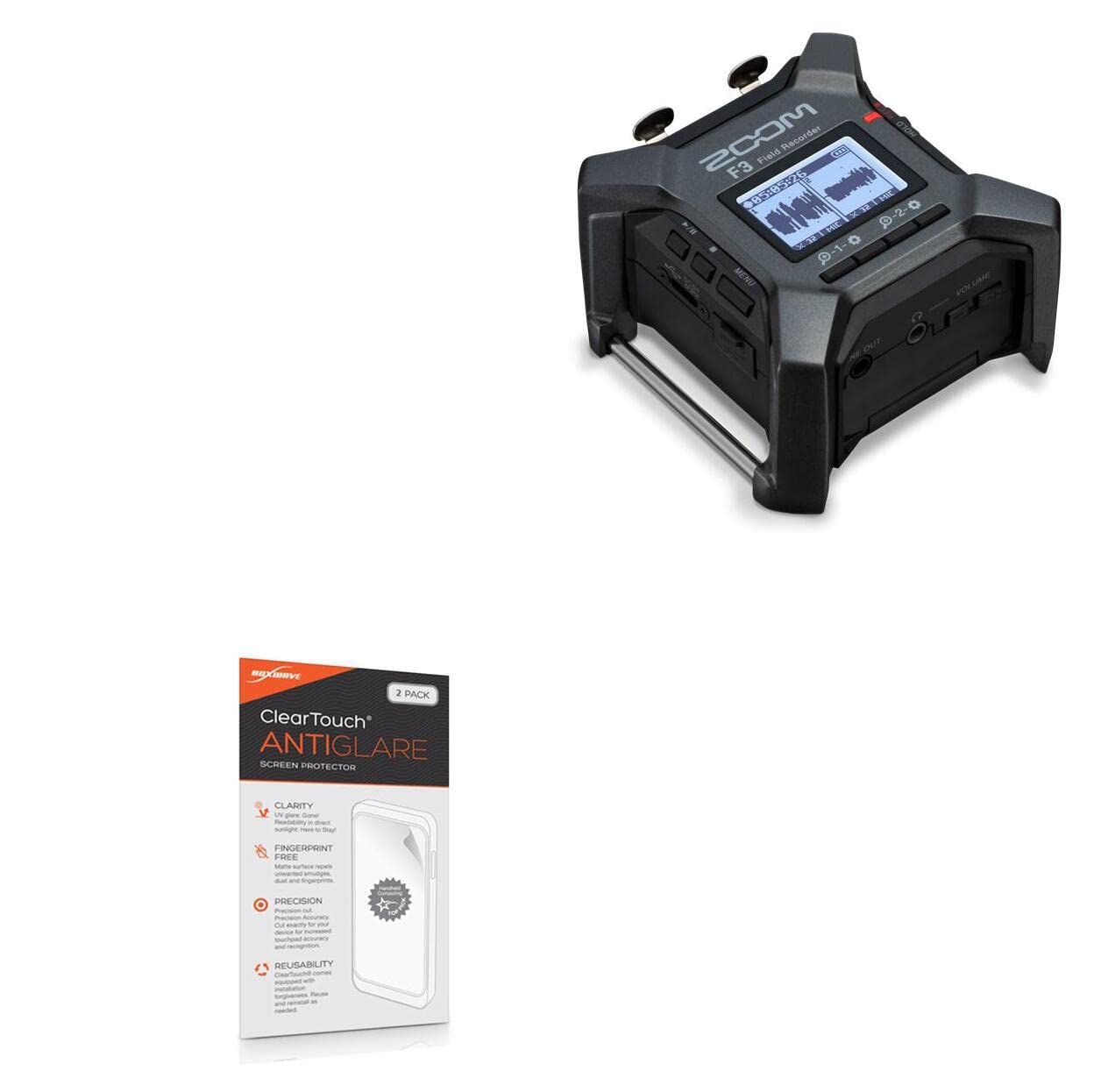 BoxWave Screen Protector Compatible with Zoom F3 - ClearTouch Anti-Glare (2-Pack), Anti-Fingerprint Matte Film Skin