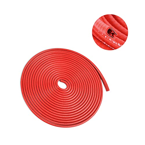 Car Door Edge Guards, 16Ft Universal Rubber Seal Protector U Shape Edge Trim Car Door Edge Protection For Most Car, Aluminum Boat Edge Guards (Red/16Ft) #TOP7