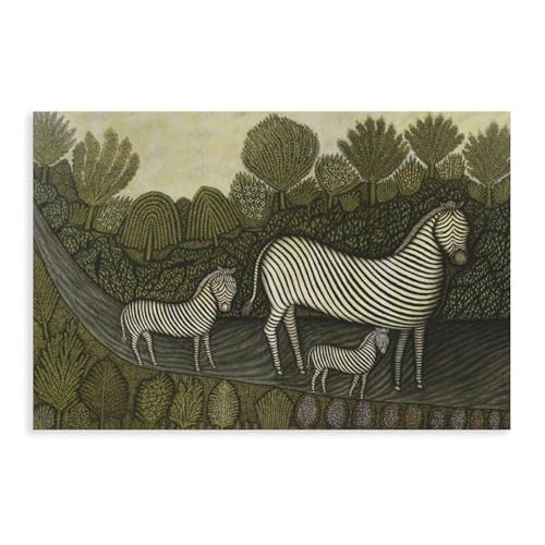Toile famille zèbre poster 40x61 cm idée cadeau pour une crémaillère