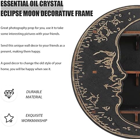 HOMSFOU Moon Phase Shelf Wood Floating Shelves Crescent Moon Shelf Moon Crystal Rack for Crystal Essential Oil Small Plant Moon Phase Hanging