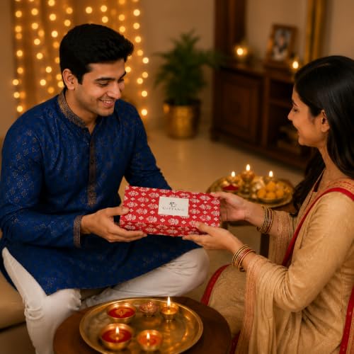 Image of Giftana Rakhi Gift Set for Brother, Designer Rakhi with Personalized Tumbler, Brownie Brittle, Roli Chawal Set for Raksha Bandhan Gift for Brother, Bhai, Bamboo Tumbler 450ml