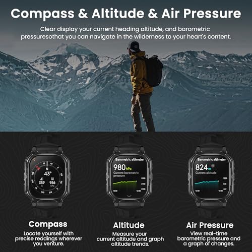 Image of AMAZTIM Smart Watch with GPS, 5 ATM & IP69K, 170+ Sports Modes,1.96 inch AMOLED