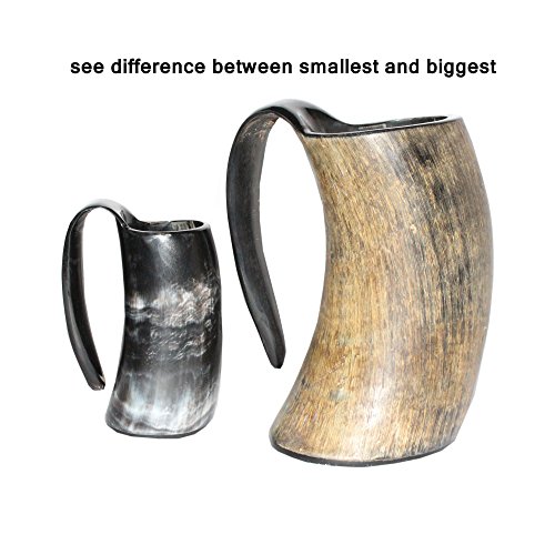 5Moonsun5’S Vikings Hand Made 36Oz - 1 Liter - Natural Finish Drinking Horn Tankard Game Of Thrones With This Large Ale Stein - A Perfect Present For Real Men (Hbm-578) #TOP1