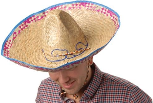 U.S. Toy Adult Sombrero with Colored Straw