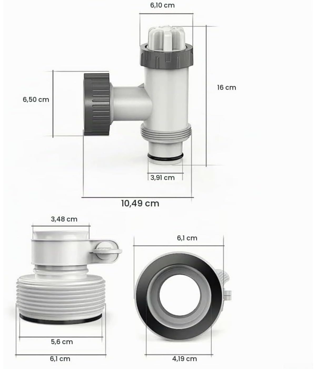 Typ B Schlauchadapter, Kolbenventile und Schlauchanschlüsse für Pools, Poolanschluss, Geeignet für Poolfilterpumpen und Aufstellpools, 2 Sets