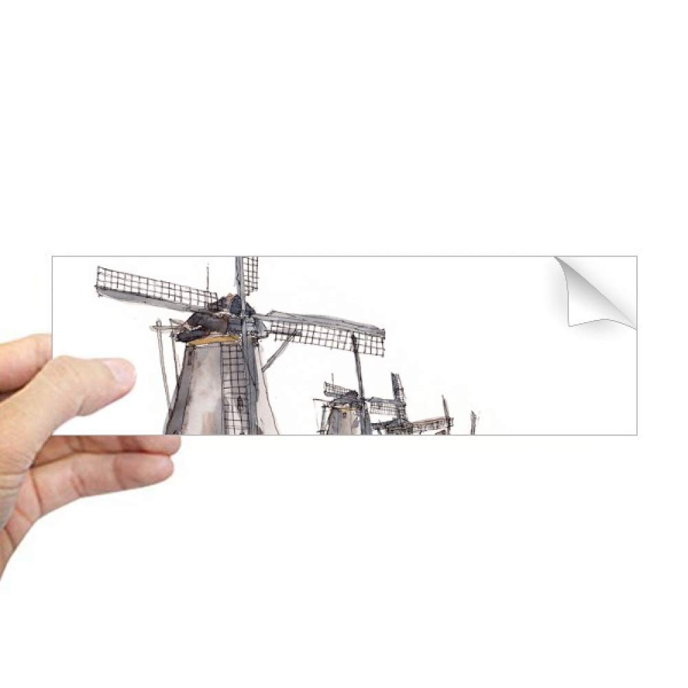Autocollant rectangulaire pare-brise voiture sticker moulin vent Holand DIY