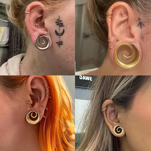 2PCS Spiral Saddle Ear Tunnels Plugs 316 Stainless Steel Ear Gauges Hypoallergenic Earrings Expander Stretcher Piercing Body Jewelry3