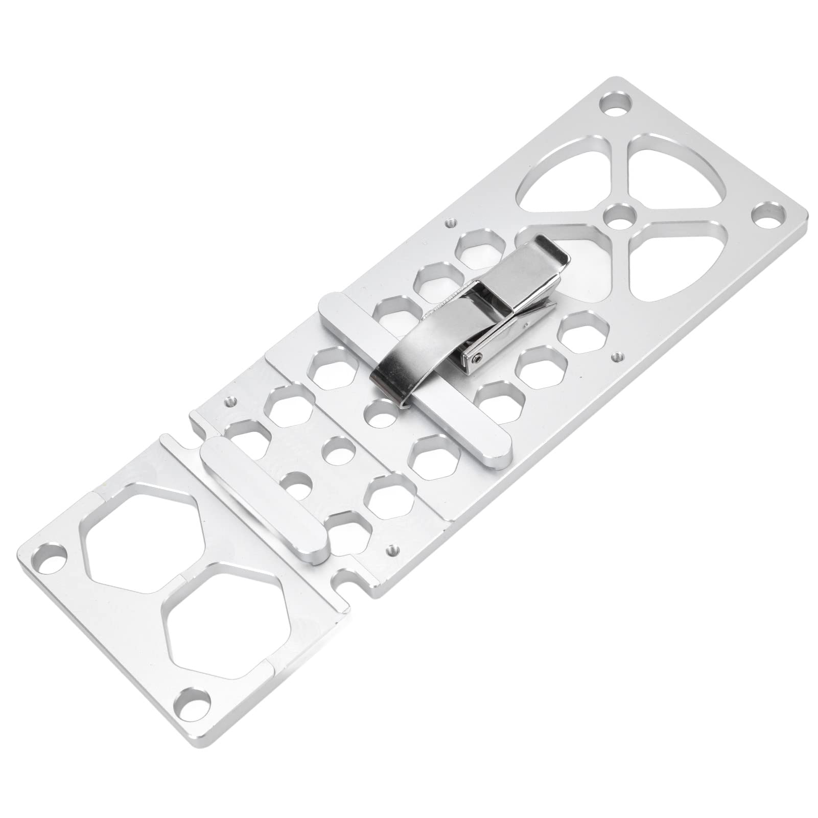 90 Degree Guide Rail Clamp, Aluminum Alloy Stainless Steel, Hollow Design for Easy Grip, DIY Woodworking Accessory, Quick Accurate Angle Setting, Silver