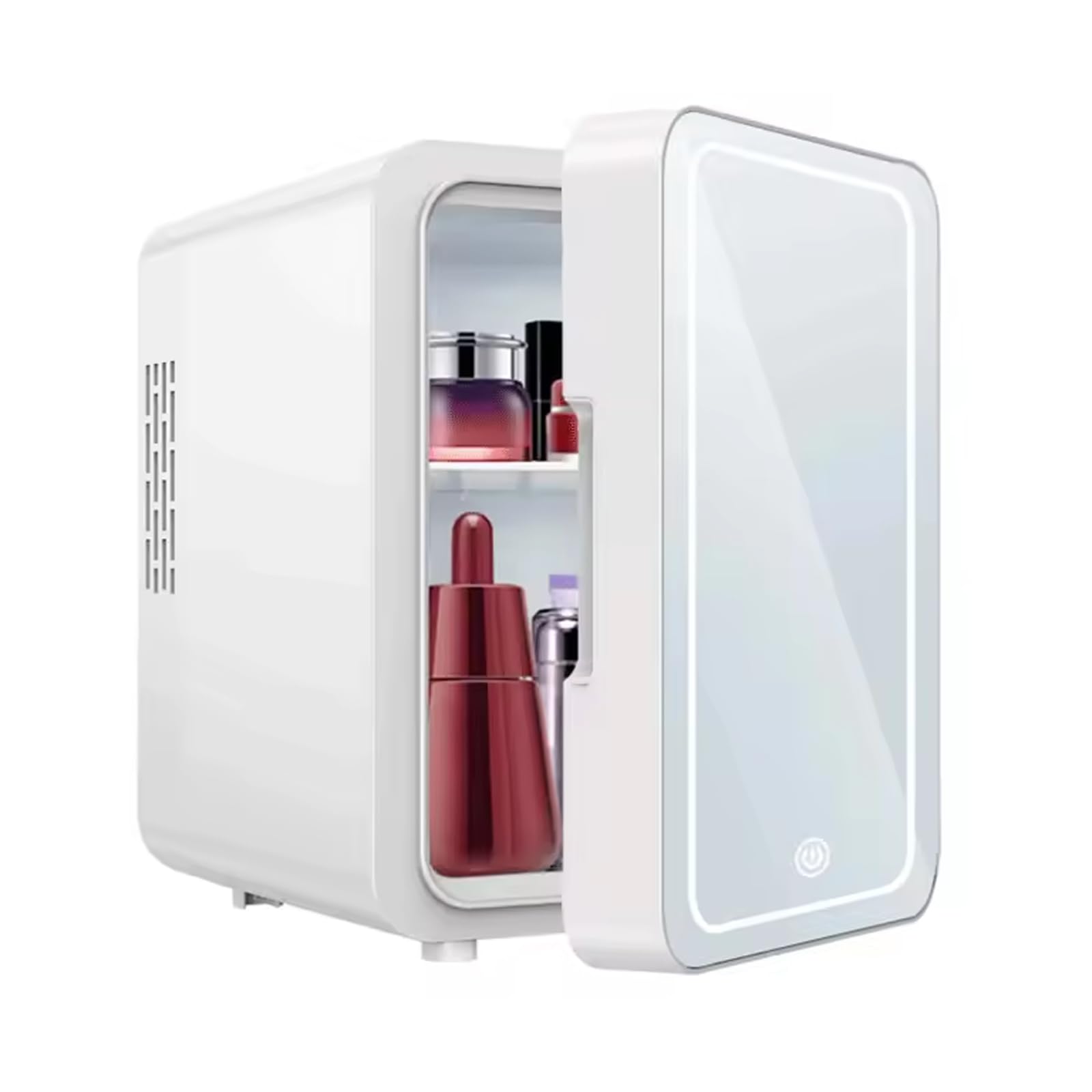 TsoLay Mini Refrigerador Para Maquillaje, Mini Refrigerador Para El Cuidado De La Piel De 6 Litros Con Espejo Con Luz LED Regulable Y Función Termoeléctrica De Enfriamiento Y Calentamiento