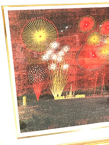 山下清「富田林の花火」油彩 F3号 肉筆 サインあり 山下清「富田林の花火」卸価格販売