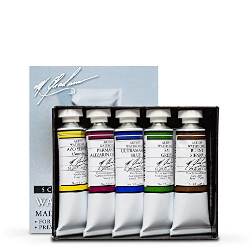 M. Graham & Co. Set of 1/2-Ounce Tube Watercolor Paint Basic 5-Color Set