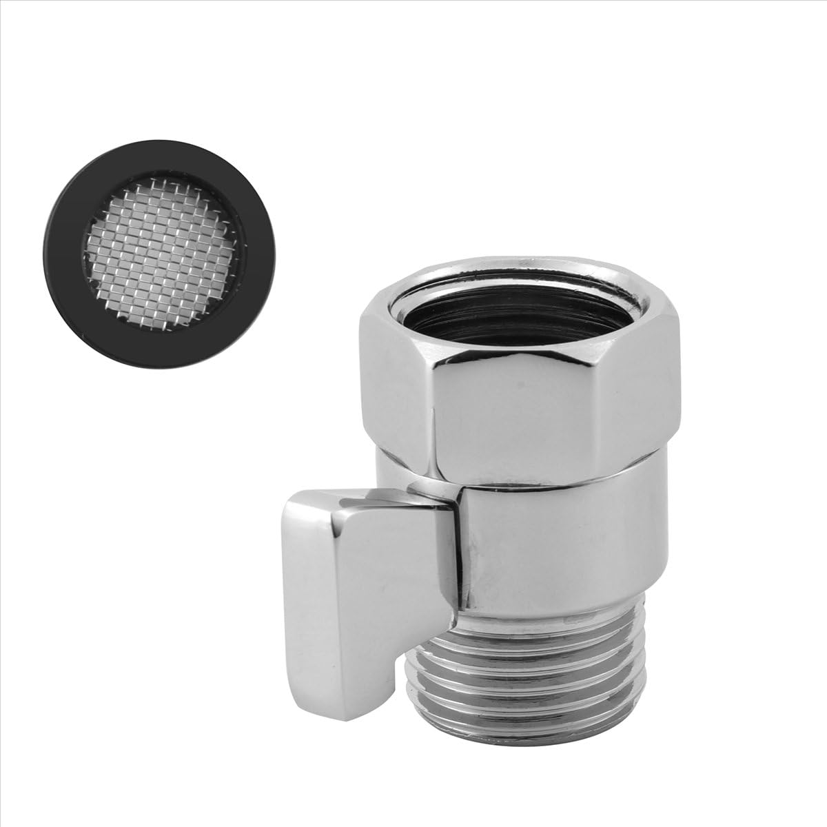Sankaka Water Flow Control Shut Off Valve, Brass Adjustable Pressure Regulator for Hand Held Shower & Bidet Sprayer