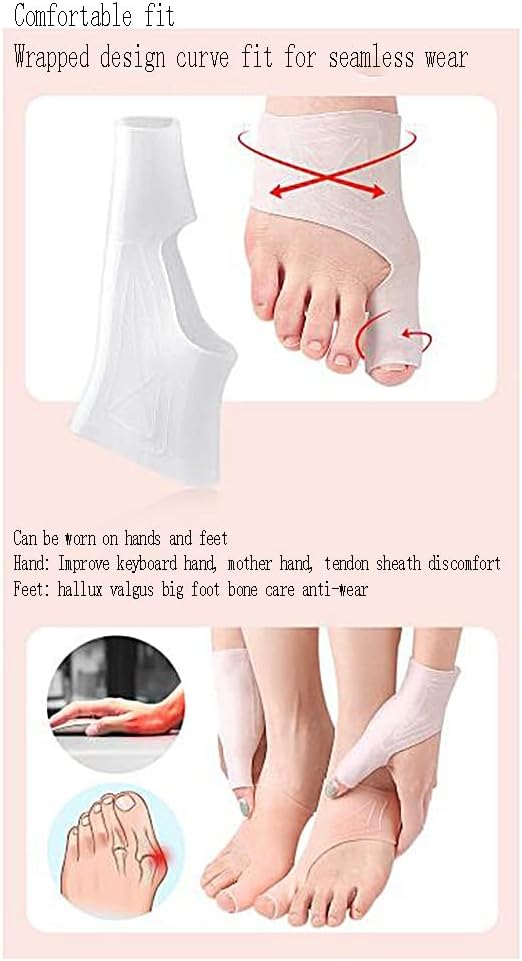 DEAVER Toe Separators for Overlapping Toes, Gel Silicone Toe Straightener Corrector, Toe Spreader Spacers for Hallux Valgus Tailors Claw and Crooked Toes