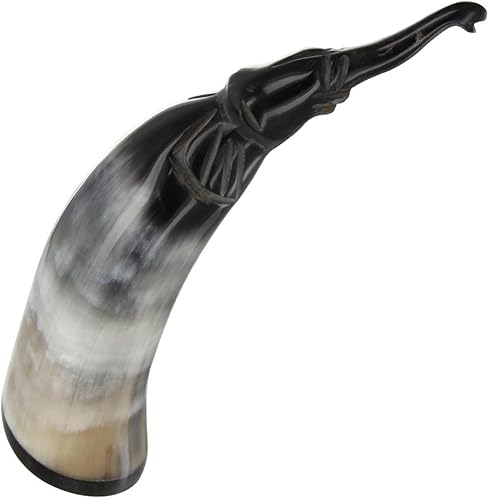 Armory Replicas Estatua de cuerno de vaca de elefante africano real pisapapeles