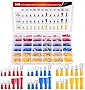 Nilight 540PCS Mixed Quick Disconnect Electrical Insulated Butt Bullet Spade Fork Ring Solderless Crimp Terminals 22-16/16-14/12-10 Gauge Electrical Wire Connectors Assortment Kit, 2 Years Warranty