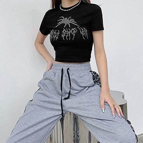 Goth Dark Strass Gothic Grunge T-Shirt Punk Black