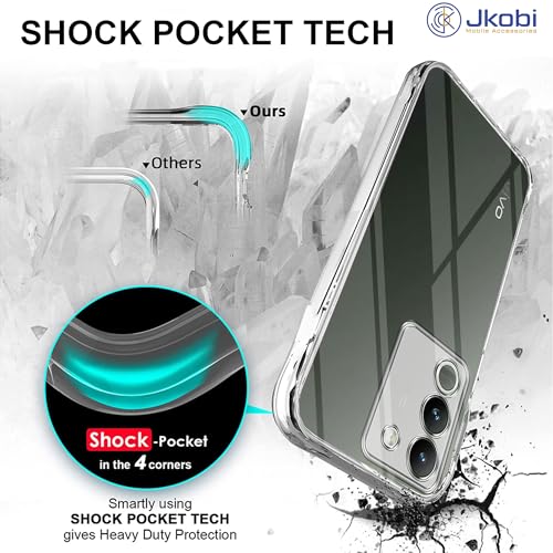 Image of Jkobi Back Cover for Vivo Y200 (Silicone Clear Shockproof Case with Camera Protection | Soft and Flexible | Transparent)