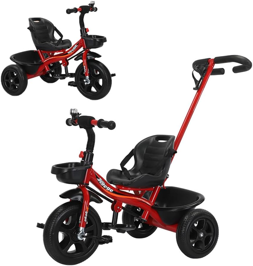 ACHAS Baby Tricycle, 2 in 1 Baby Trike with Bell & Seat Belt, Pushing