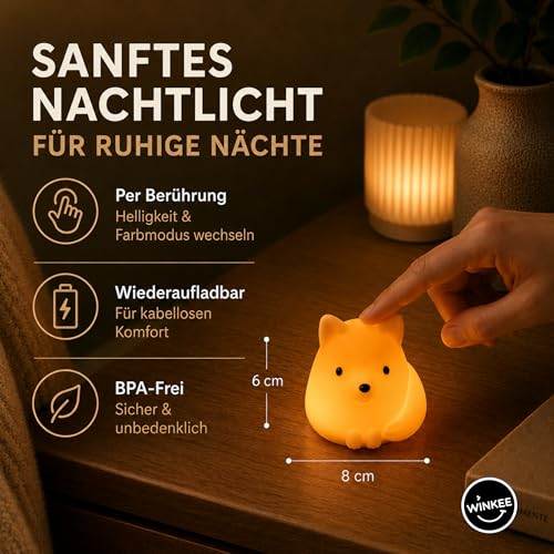 Winkee Tiny Veilleuse Renard pour table de chevet nomade
