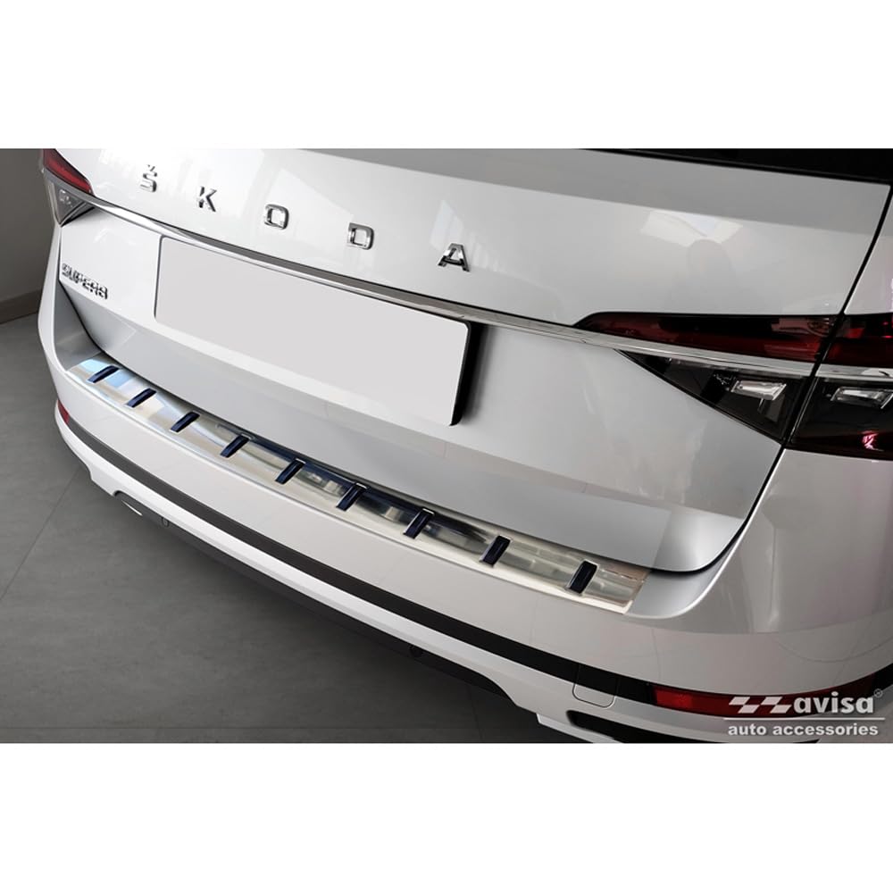 Avisa Protector del Parachoques Trasero Inoxidable Compatible con Skoda Superb III Combi 2015-2023 Incl. Scout 'Strong Edition'