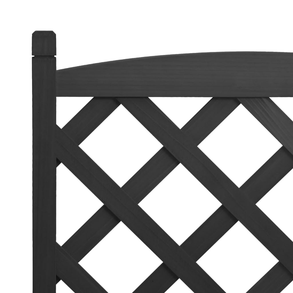 Macetero con enrejado negro de madera maciza de abeto, 55 x 29,5 x 110 cm, enrejado para plantas trepadoras, jardineras para jardín y terraza, ayuda para rosas o hiedra