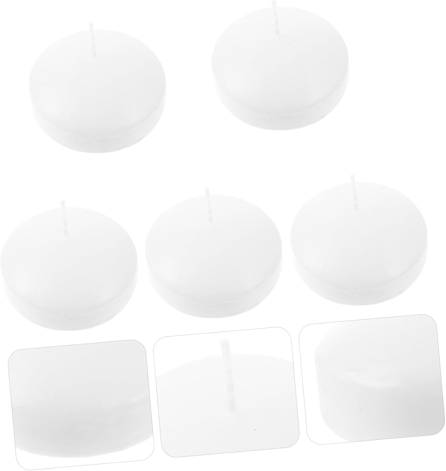 Zerodeko 5Pcs Unscented Floating Candles Round Candle Props for Romantic Gatherings Pool Parties and Outdoor Events Beautiful Candlelight Decor
