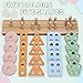 PEBIRA Montessori Toys for 1 2 Year Old, Wooden Sorting and Stacking Toys for Toddlers, Baby Shape Sorter and Color Stacker Blocks for Toddler, Preschool Learning Toy, Gift for 12-18 Month Boys Girls