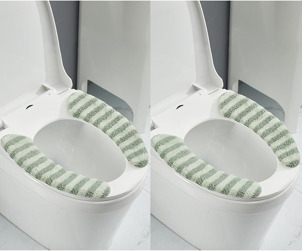 AzsVbvs 2Pairs Thick Warm Cushioned Toilet Seat Cover