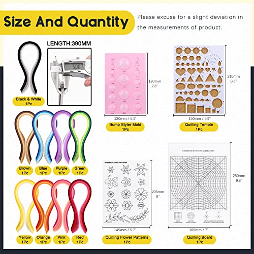 Mardatt 64 Pcs Complete Paper Quilling Kits, 45 Colors 900 Strips Paper with Necessary Tools for Beginners, Advanced Quiller, DIY Handcraft Quilling Set - Image 2