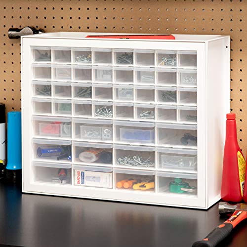 Iris Usa 44 Drawer Stackable Storage Cabinet For Hardware Crafts And Toys, 19.5-Inch W X 7-Inch D X 15.5-Inch H, White - Small Brick Organizer Utility Chest, Scrapbook Art Hobby Multiple Compartment #TOP6