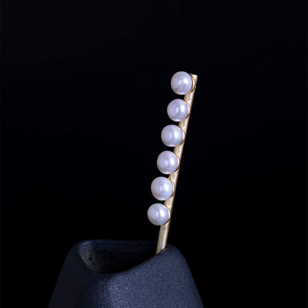 Gioielli per capelli cinesi, Bastoncini for capelli cinesi in argento 925 for donne, capelli lunghi, decorazioni in perle naturali, bastoncini for capelli retrò, accessori for capelli for feste, vita
