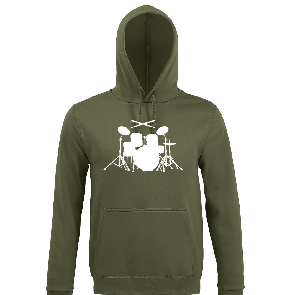 Perkusja z patyczkami męska bluza z kapturem, wojsko, 4XL