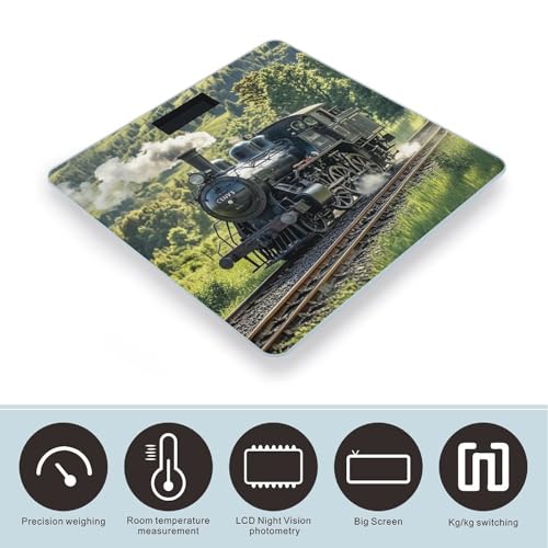 Báscula digital de baño con plataforma amplia y pantalla LCD miniatura 3