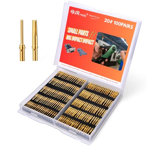 Bornes à sertir DB9 JRready 100 paires de contacts mâle femelle 20-24 AWG