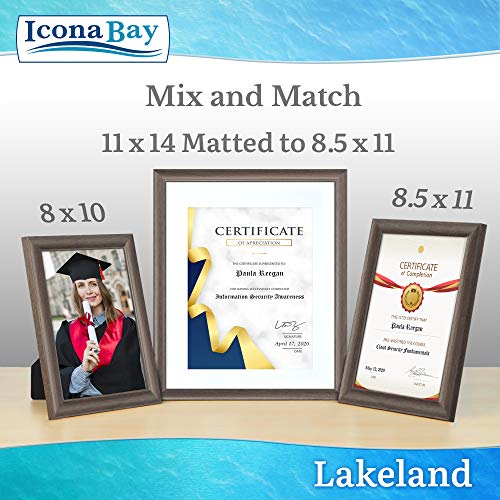 Icona Bay 8.5X11 Hickory Brown Certificate Frame, Contemporary Diploma Frame, Composite Wood Document Frame For Walls Or Table Top, Lakeland Collection #TOP4