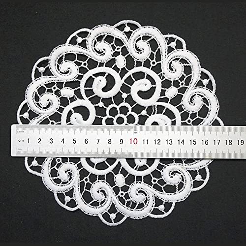 FENGCHUANG 8 Stück Spitze Runde Gestickte Tischläufer, Spitze Tischläufer, Runde Häkeln Tischläufer, Kleine Häkeln Tischläufer, 8 Styles, Geeignet für Küche, Esszimmer, Dreamcatcher Dekoration (Weiß)