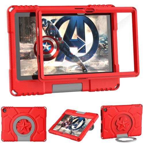 Étui pour tablette 10,1 Mansiruyi rouge vif avec protection écran et poignée antichoc