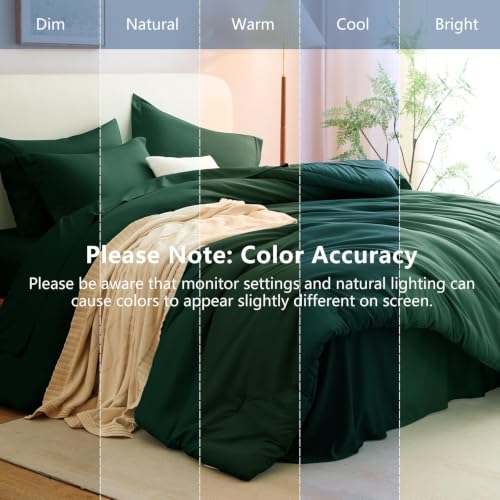 CozyLux Twin XL Comforter Set Emerald Green, 5 Pieces Bed in a Bag by CozyLux - Used condition - Image 7