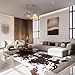Cowhide Rug Cow Print Rug 10x8 Feet,Large Cow Hide Rugs for Living Room Bedroom Dining Room Home Office Brown Animal Print Carpet for Home Decor